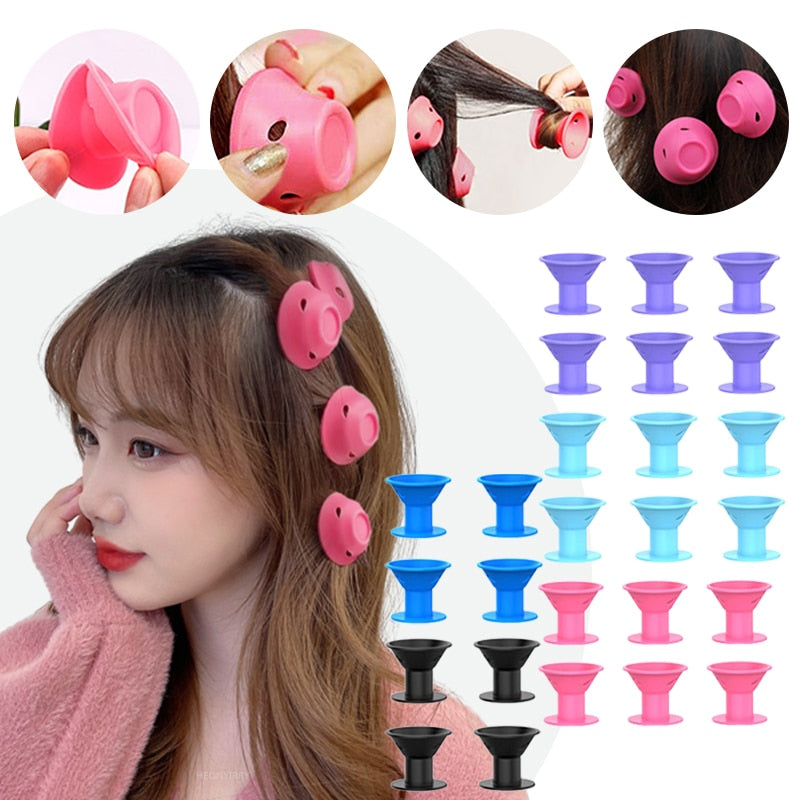 FlexCurls- 20 Pcs Soft Rubber Silicone Heatless Hair Curler