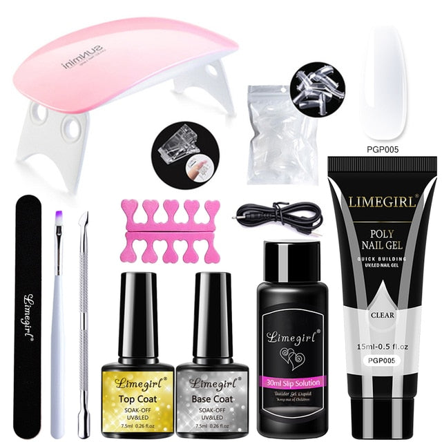 Poly UV Nail Art Decoration Extension Gel kit