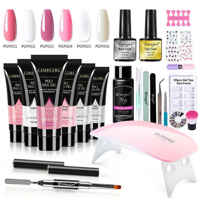 Poly UV Nail Art Decoration Extension Gel kit