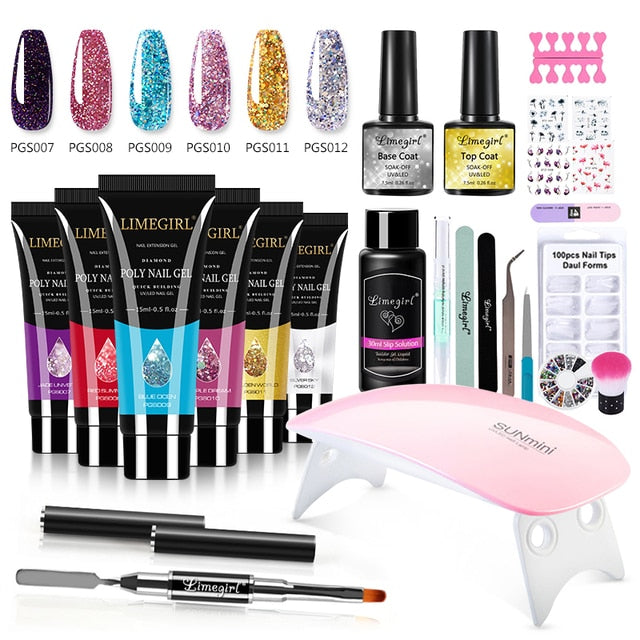 Poly UV Nail Art Decoration Extension Gel kit